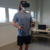 Entraînement de sport en réalité virtuelle par un joueur du Stade Rochelais