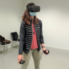 Entraînement de sport en réalité virtuelle par une joueuse de La Rochelle Volleyball